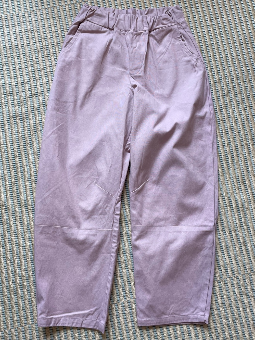 Handmade pink barrel pants